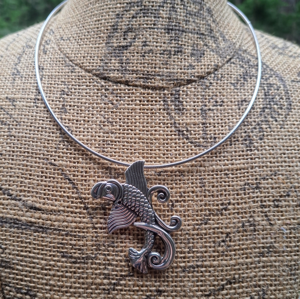 Esperanza Flying Fish Mexican Sterling Silver Pendant Necklace Good Luck Symbol